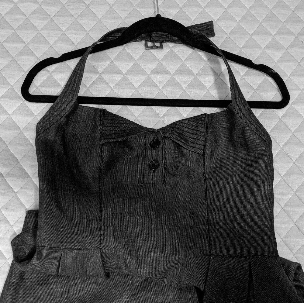 Luca Luca Designer Denim Halter Dress